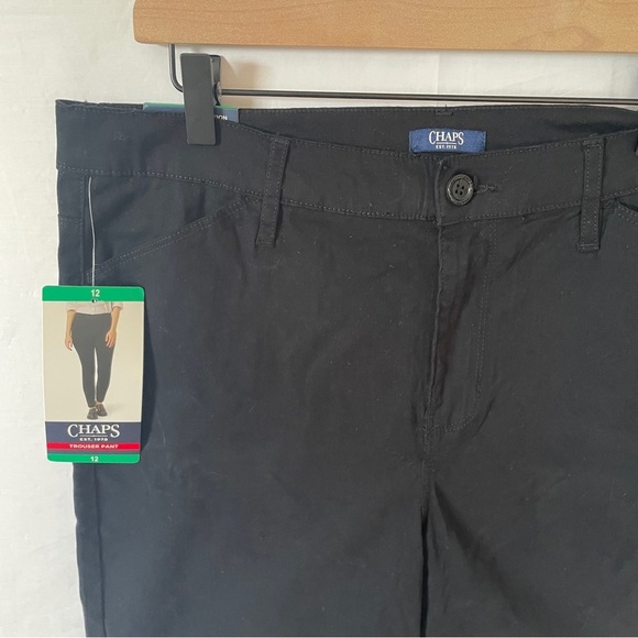 NWT Chaps Trouser Pants Size 12 Black - Picture 3 of 3